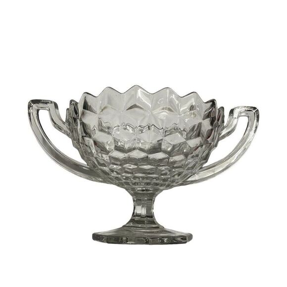 Vintage Fostoria American #2056 8" Footed 2 handled Trophy Cup Bowl - Picture 1 of 6